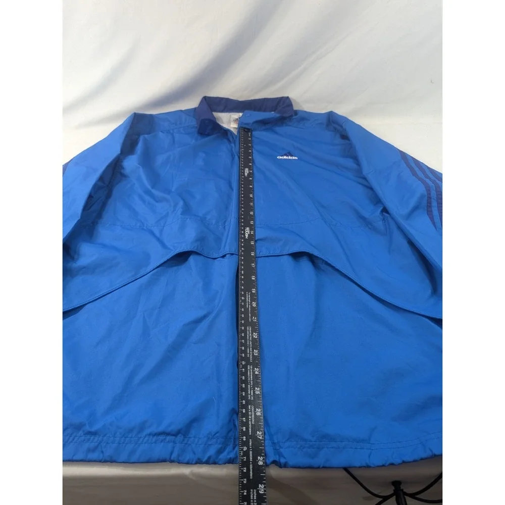 Adidas Anorak Style XL Windbreaker Pullover Jacket Blue Vintage Snap Buttons